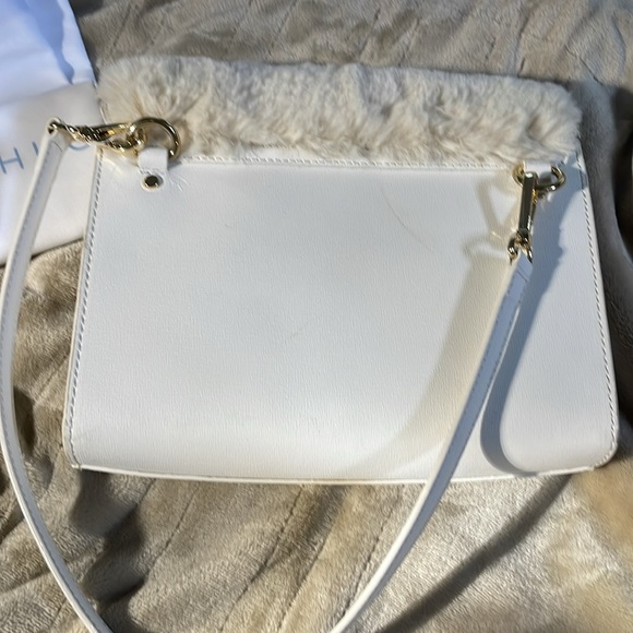 Neely and Chloe bag from Anthropologie. Faux white fur. So cute on totally in - Picture 6 of 6